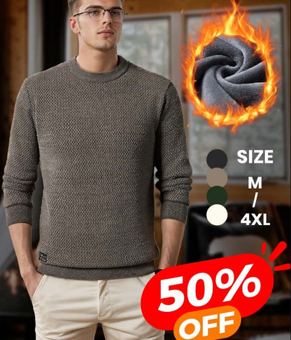 Men's Warm Cozy Lined Crewneck Top