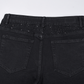 Rhinestone Embellished Slim-Fit Black Denim Stretch Jeans