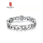Vintage Silver Plated Rotatable Six Character Mantra for Men Wide Band Spinning Buddhist Jewelry