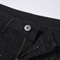 Rhinestone Embellished Slim-Fit Black Denim Stretch Jeans