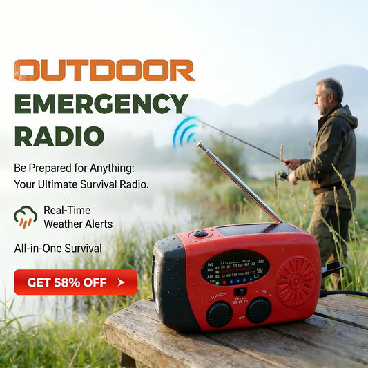 📢📢 50% OFF📻 Portable Solar Emergency Radio – Hand Crank, Phone Charger & Weather Alerts