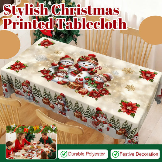 🎄🎁Stylish Christmas Printed Tablecloth – Stain Resistant, Wrinkle-proof, Easy Wash ✨