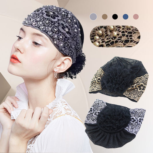 Ladies Floral Lace Headscarf