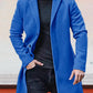 Men's Single Row Buckle Solid Color Trench Coat