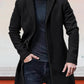 Men's Single Row Buckle Solid Color Trench Coat