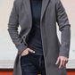 Men's Single Row Buckle Solid Color Trench Coat