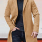 Men's Single Row Buckle Solid Color Trench Coat