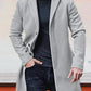 Men's Single Row Buckle Solid Color Trench Coat