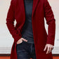 Men's Single Row Buckle Solid Color Trench Coat