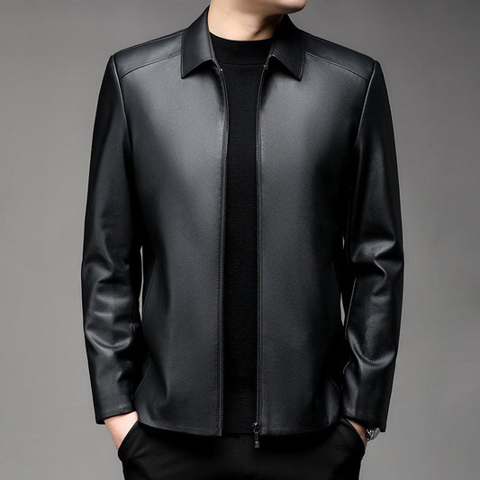 ❄️Winter Specials 50% off🔥Men's Casual Business Lapel PU Leather Jacket