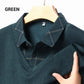 Men's Faux Two Piece Lapel Long-Sleeve Shirt