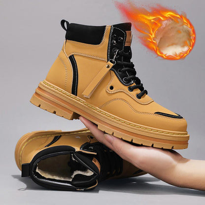 🎅Christmas Pre-sale🎁Men's Plush Lace-Up High Top Boots