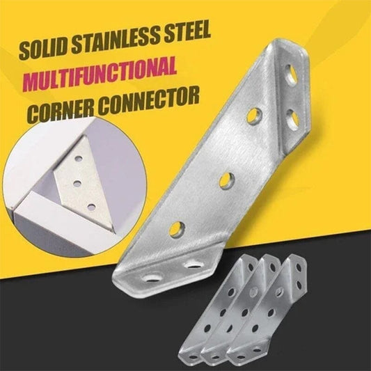 📢📢40% OFF !! ⏰UNIVERSAL STAINLESS STEEL FURNITURE CORNER BRACES — Triangular Stability Reinforcement | Rust-Proof Structural Support & Easy Install 🔧
