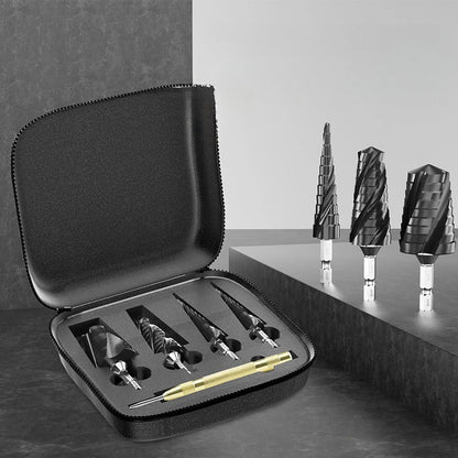 High Hardness Spiral Flute Step Drill Bit Set