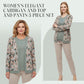 3-Piece Set Comprising An Elegant Women's Cardigan, Top and Trousers