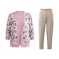 3-Piece Set Comprising An Elegant Women's Cardigan, Top and Trousers