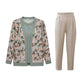 3-Piece Set Comprising An Elegant Women's Cardigan, Top and Trousers