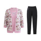 3-Piece Set Comprising An Elegant Women's Cardigan, Top and Trousers