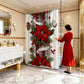 🎅🏻 Christmas Red Print Holiday Shower Curtain
