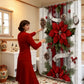 🎅🏻 Christmas Red Print Holiday Shower Curtain
