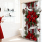🎅🏻 Christmas Red Print Holiday Shower Curtain