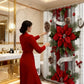 🎅🏻 Christmas Red Print Holiday Shower Curtain