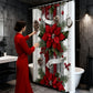 🎅🏻 Christmas Red Print Holiday Shower Curtain