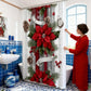 🎅🏻 Christmas Red Print Holiday Shower Curtain