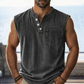 📢📢50% OFF !! ⏰Retro Style Sleeveless T-Shirt with Three Buttons