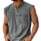 📢📢50% OFF !! ⏰Retro Style Sleeveless T-Shirt with Three Buttons