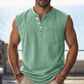 📢📢50% OFF !! ⏰Retro Style Sleeveless T-Shirt with Three Buttons