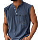 📢📢50% OFF !! ⏰Retro Style Sleeveless T-Shirt with Three Buttons