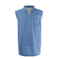📢📢50% OFF !! ⏰Retro Style Sleeveless T-Shirt with Three Buttons