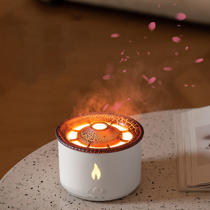 🌋 Volcanic Flame Aroma Diffuser – Quiet Mist, Ambient Lighting & Remote-Control Convenience ✨🕯️