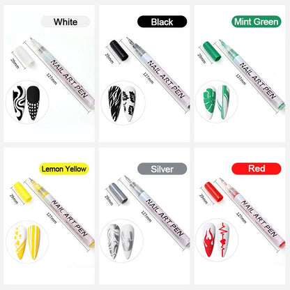 💅 Curve Manicure Marker Set ✅ 12 Colors & 0.5mm Precision Tip | Easy DIY Nail Art ✨