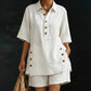 👕 LIMITED-TIME 50% OFF! ✨ Women's 2-Piece Set – Relaxed Fit, Polo Collar, Summer
