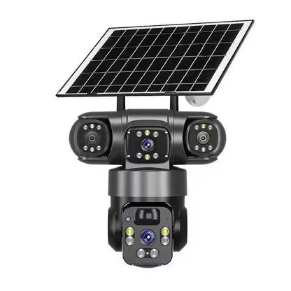 📷 Solar Security Camera ✅ Triple View & 360° PTZ | Full-Color Night Vision ☀️