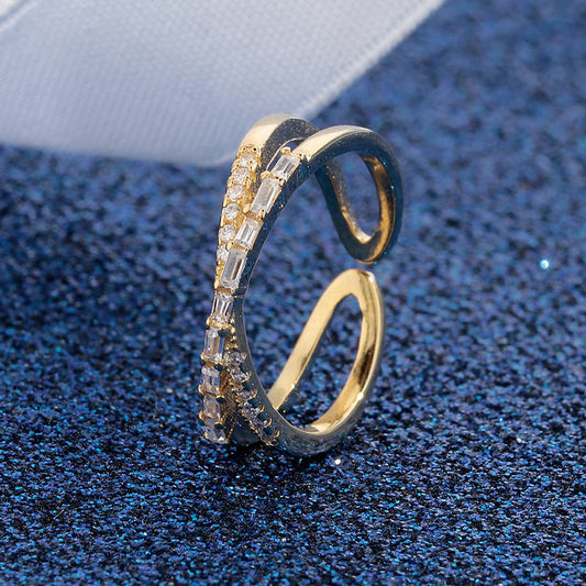 📢📢50% OFF !! ⏰Adjustable Double Layer Criss-Cross Ring