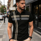 👕Men's Striped Short Sleeve Collared Top🌿