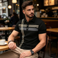 👕Men's Striped Short Sleeve Collared Top🌿