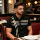 👕Men's Striped Short Sleeve Collared Top🌿