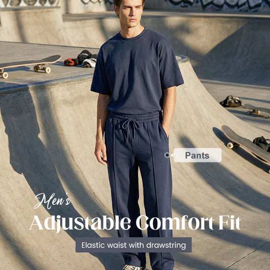 👖 Men’s Elastic Waist Drawstring Straight Leg Pants 🌿