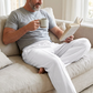 👖 Men’s Elastic Waist Drawstring Straight Leg Pants 🌿