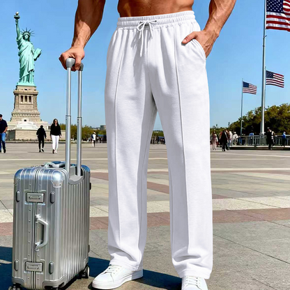 👖 Men’s Elastic Waist Drawstring Straight Leg Pants 🌿