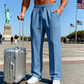 👖 Men’s Elastic Waist Drawstring Straight Leg Pants 🌿