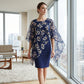 🌸 Women's Elegant Floral Print Overlay & Dress Set 🌼