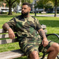 🎯 Men's Camo Print T-Shirt & Shorts Set – Coordinated, Relaxed, Breathable 🌿