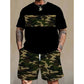 🎯 Men's Camo Print T-Shirt & Shorts Set – Coordinated, Relaxed, Breathable 🌿