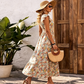 📢📢40% OFF !! ⏰Women's Floral V-Neck Smocked Waist Dress