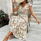 📢📢40% OFF !! ⏰Women's Floral V-Neck Smocked Waist Dress